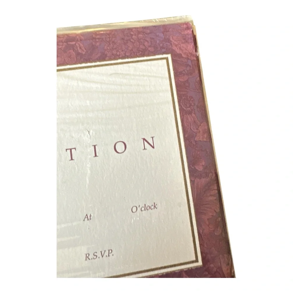Vintage Hallmark A Monogram Celebration Invitations Sealed Burgundy 90s-2000s(2)
